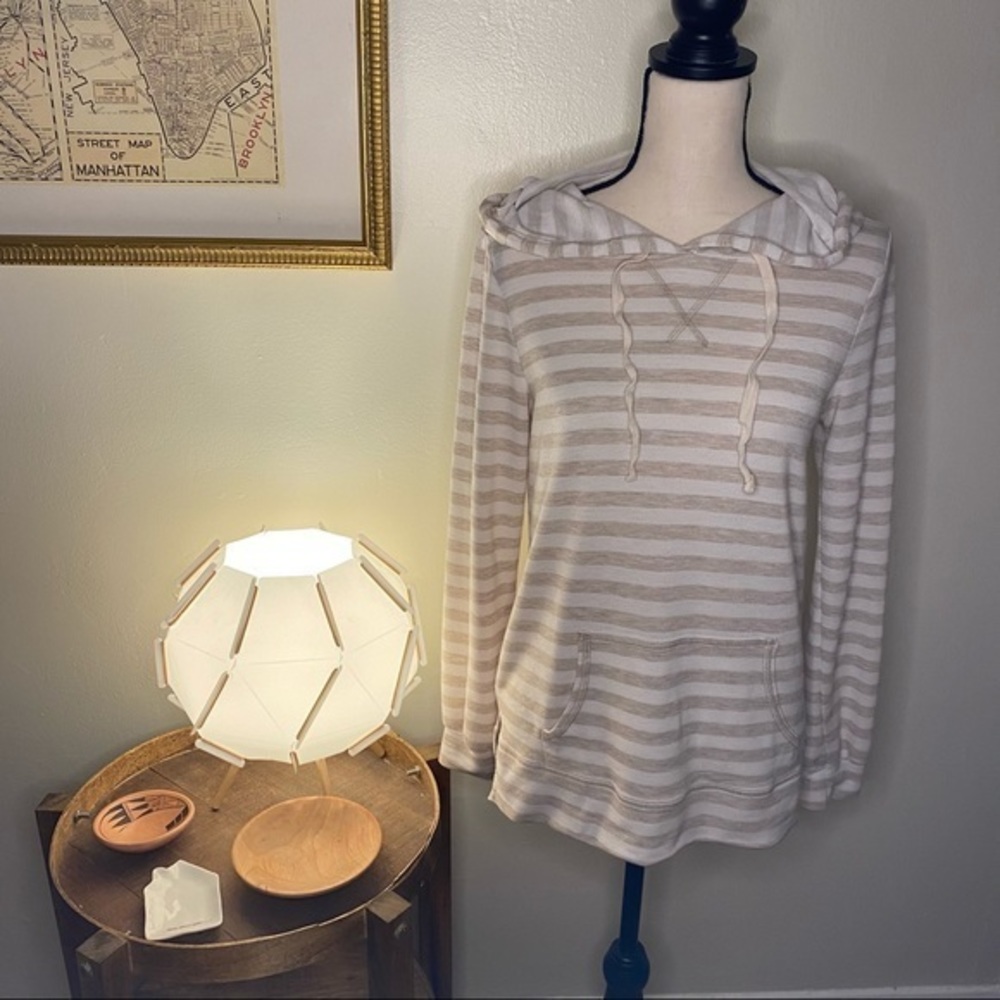 White Birch Striped Pulllover Hoodie Size S